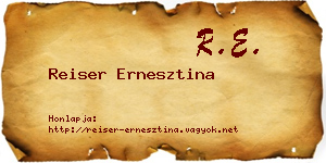 Reiser Ernesztina névjegykártya